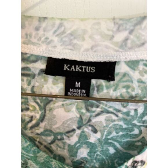 Kaktus boho teal and yellow paisley top size medium - Picture 3 of 10